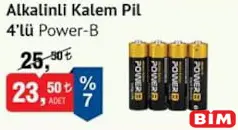 POWER-B ALKALİNLİ KALEM PİL 4'LÜ